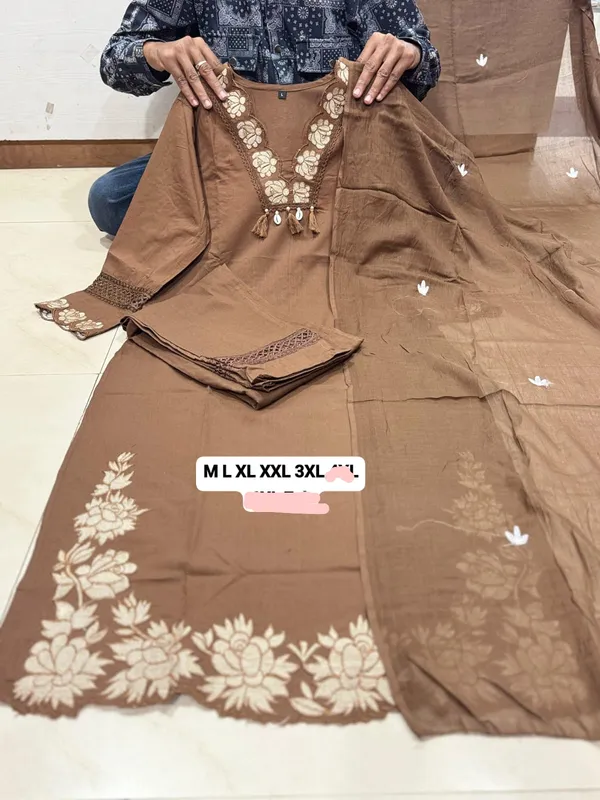 Regal_Brown_Cotton_Kurti_Set_with_Dupatta