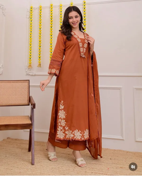 Regal_Orange_Cotton_Kurti_Set_with_Dupatta