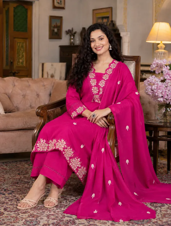 Regal_Pink_Cotton_Kurti_Set_with_Dupatta