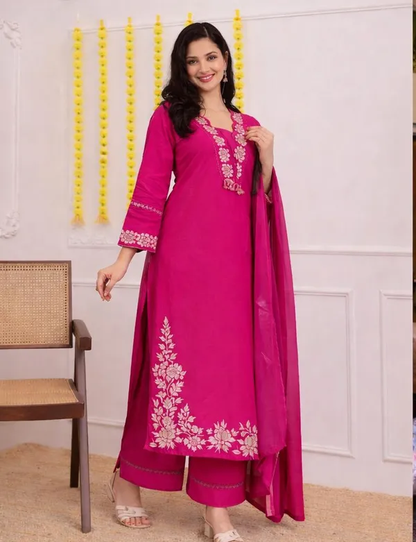Regal_Pink_Cotton_Kurti_Set_with_Dupatta