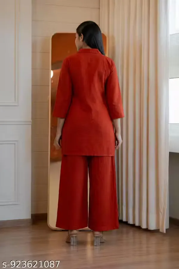 Rust_Color_Cotton_Slub_Co-Ord_Set