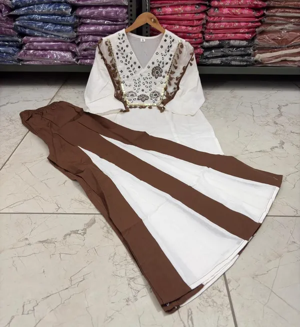 Stylish_Embroidered_Cotton_Kurta_with_Flared_Palazzo_Set