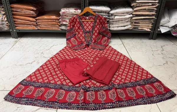 Summer_Cotton_Anarkali_Kurti_Set_with_Embroidered_Neck