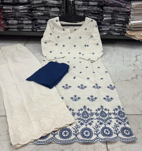 White_Elegant_Cotton_Flex_Kurta_Plazzo_Set_with_Dupatta