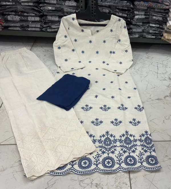 White_Elegant_Cotton_Flex_Kurta_Plazzo_Set_with_Dupatta