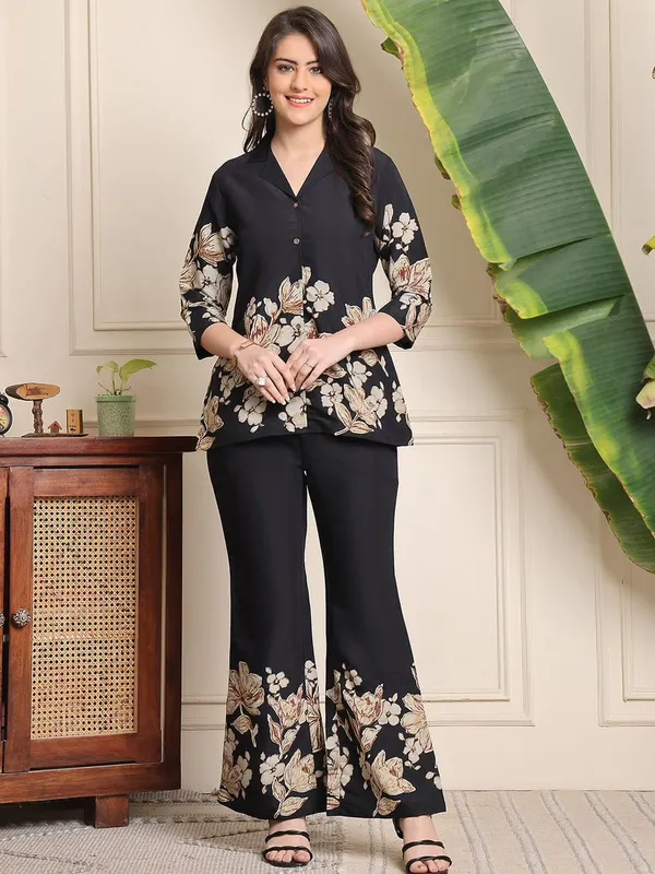 Women's_Black_Floral_Chanderi_Co-Ord_Set