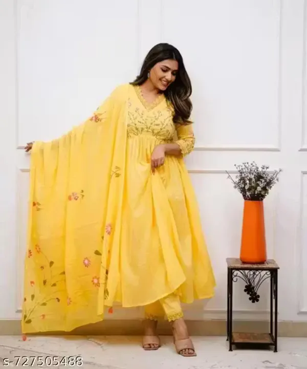 Yellow_Pure_Cotton_Kurta_and_Pants_with_Dupatta