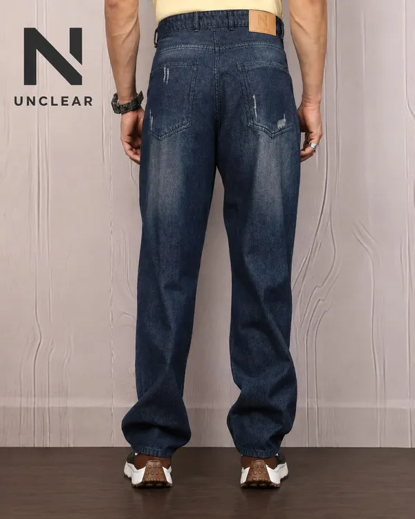 UNCLEAR_Dark_Indigo_Distressed_LOOSE_FIT_Jeans