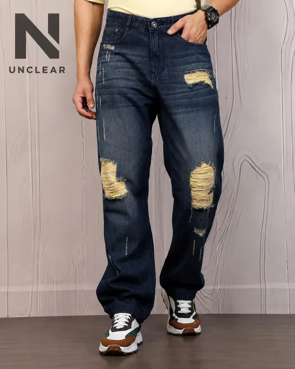 UNCLEAR_Dark_Indigo_Distressed_LOOSE_FIT_Jeans