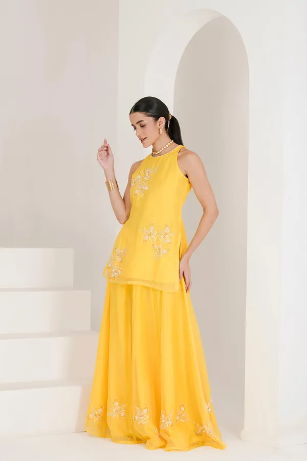 Yellow_Hand_Embroidered_Organza_Sharara_Set