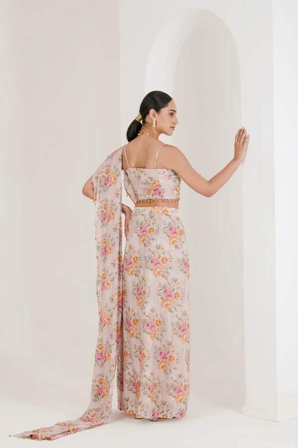 Blush_Pink_Floral_Print_Pre_Stitched_Saree_Pink