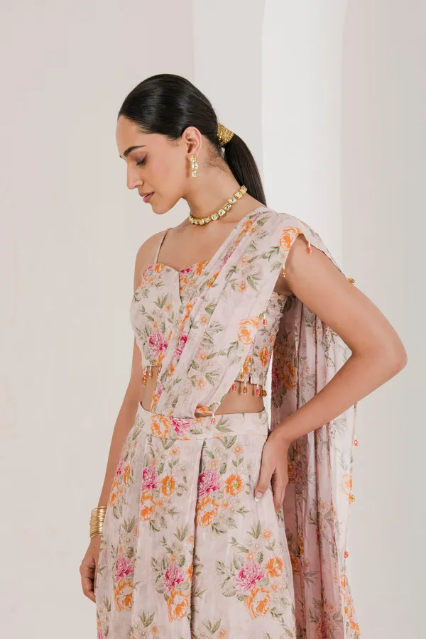 Blush_Pink_Floral_Print_Pre_Stitched_Saree_Pink