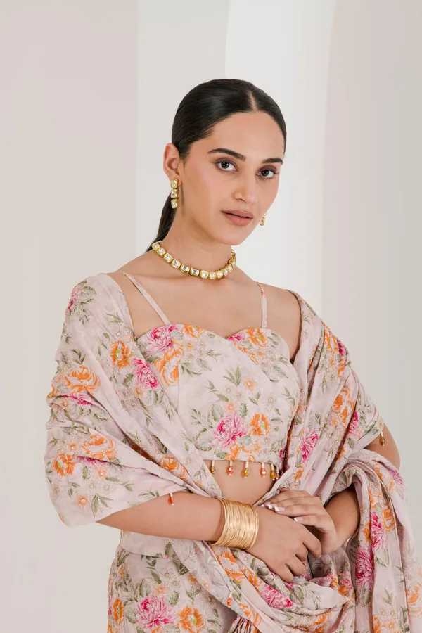Blush_Pink_Floral_Print_Pre_Stitched_Saree_Pink
