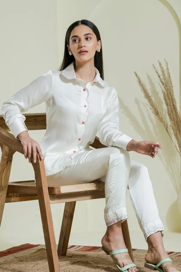 White_Coloured_Hand_Embroidered_Co-Ord_Set