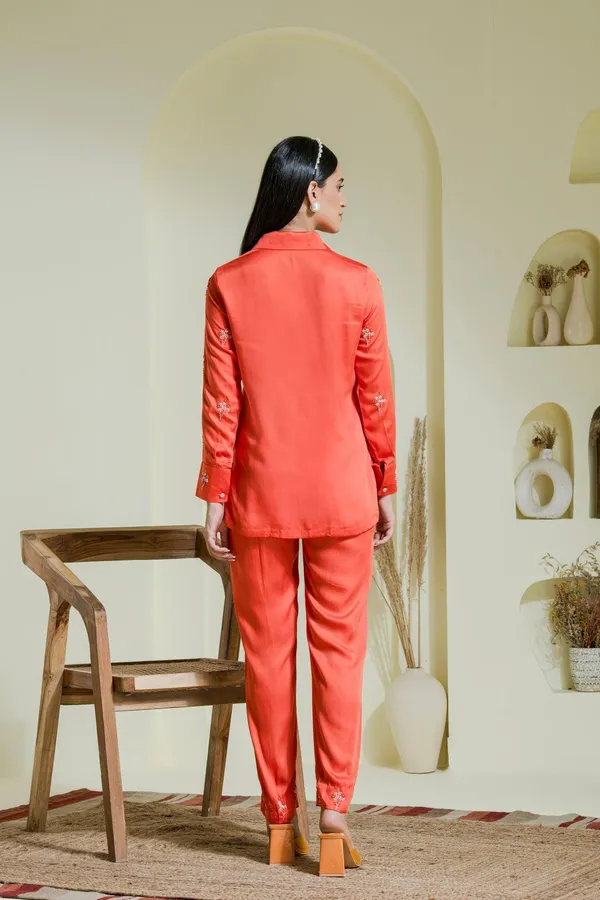 Vivid_Orange_Embroidered_Satin_Co-Ord_Set
