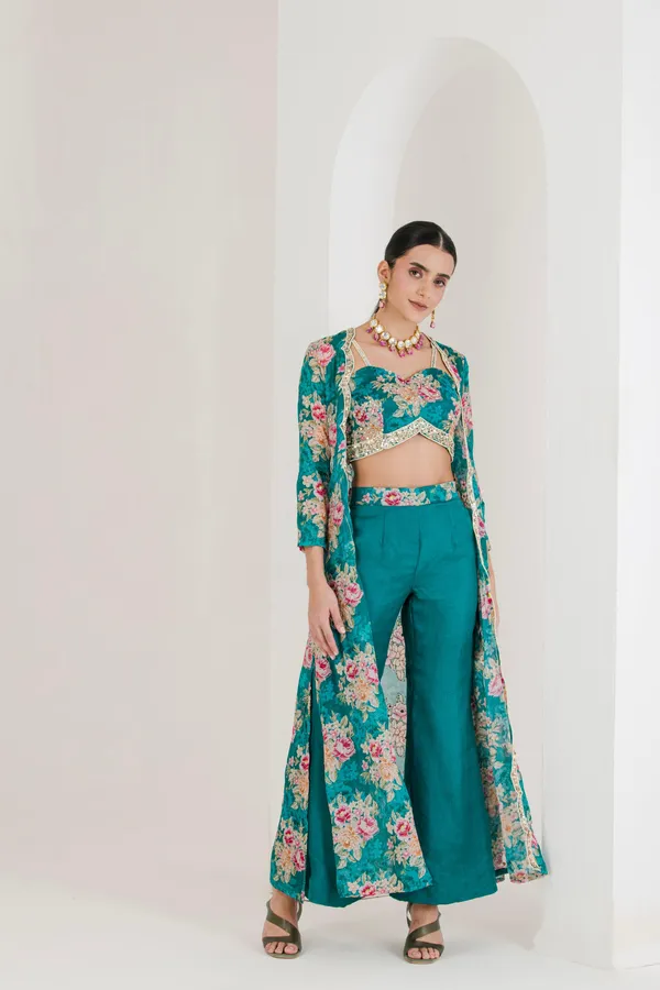 Green_Floral_Print_Hand_Embroidered_Fusion_Set