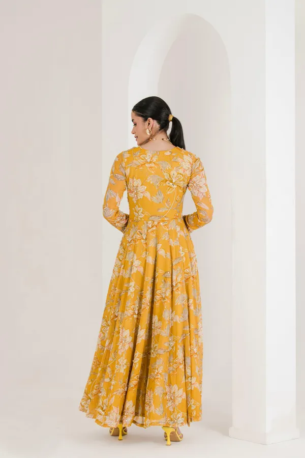 Yellow_Floral_Print_Hand_Embroidered_Anarkali