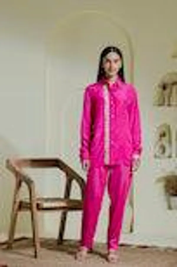 Magenta_Hand_Embroidered_Cotton_Shirt