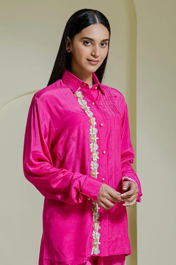 Magenta_Hand_Embroidered_Cotton_Shirt