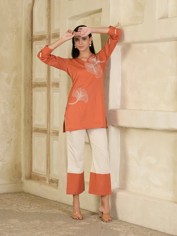 Rust_And_Cream_Hand_Embroidered_Co-Ord_Set