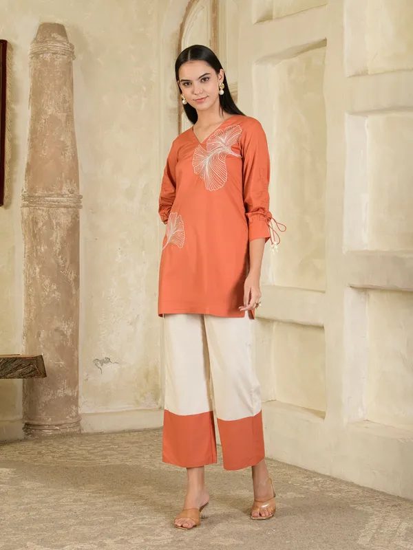 Rust_And_Cream_Hand_Embroidered_Co-Ord_Set