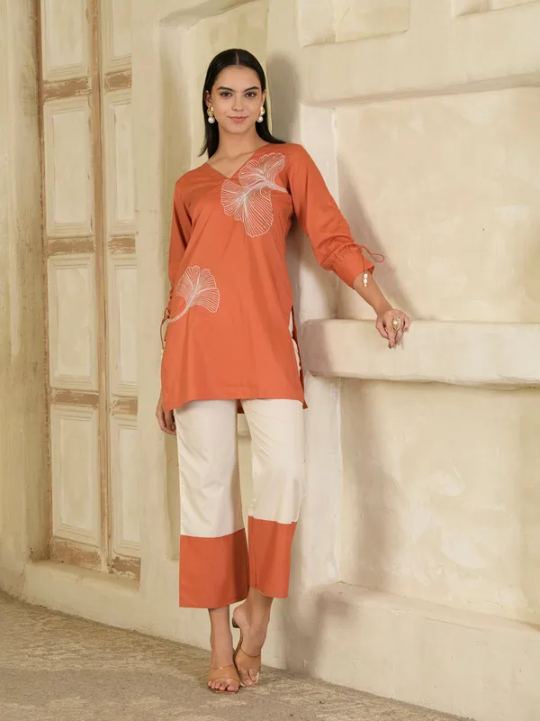 Rust_And_Cream_Hand_Embroidered_Co-Ord_Set