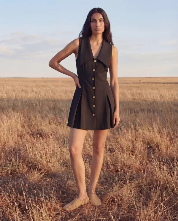 Black_Cotton_Linen_Sleeveless_Mini_Dress