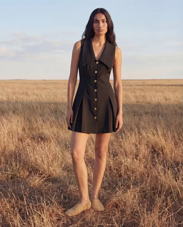 Black_Cotton_Linen_Sleeveless_Mini_Dress