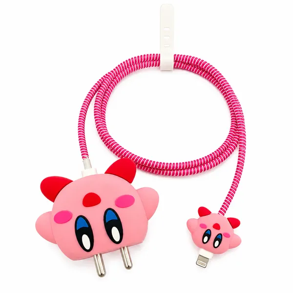 Baby_Pink_Cartoon_Character_Silicone_Cable_Protector_Set_Of_4-_Only_for_Iphone_(18-20_Watt_Charger)