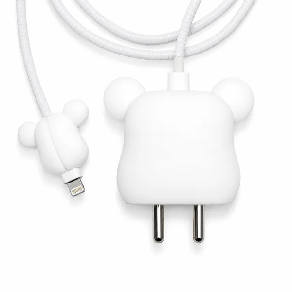 Bear_Face_Silicone_Coin_Pouch_White_Compact_Zip_Closure-_Only_for_Iphone_(18-20_Watt_Charger)