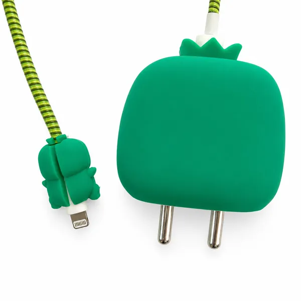 Green_Monster_Face_Silicone_Cable_Protector_Set_Of_4-_Only_for_Iphone_(18-20_Watt_Charger)