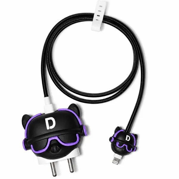 Black_Bear_Character_Silicone_Cable_Protector_Set_Of_4-_Only_for_Iphone_(18-20_Watt_Charger)