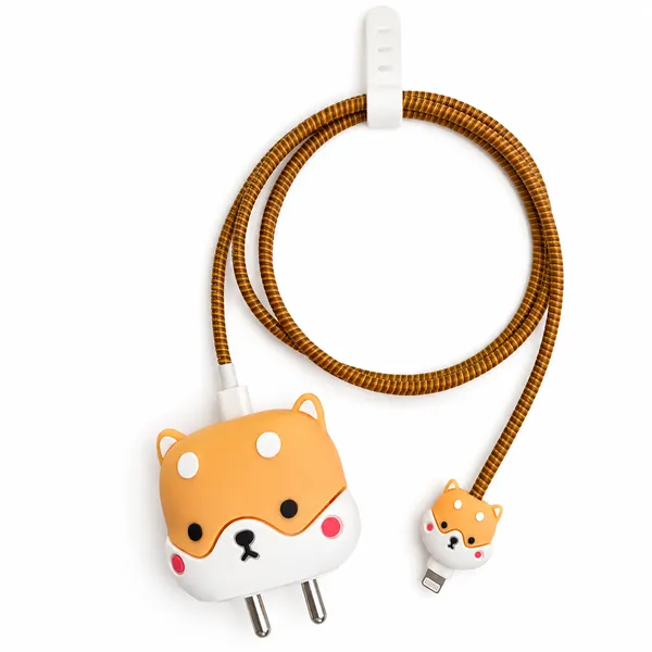 Shiba_Inu_Dog_Face_Silicone_Cable_Protector_Set_Of_4-_Only_for_Iphone_(18-20_Watt_Charger)