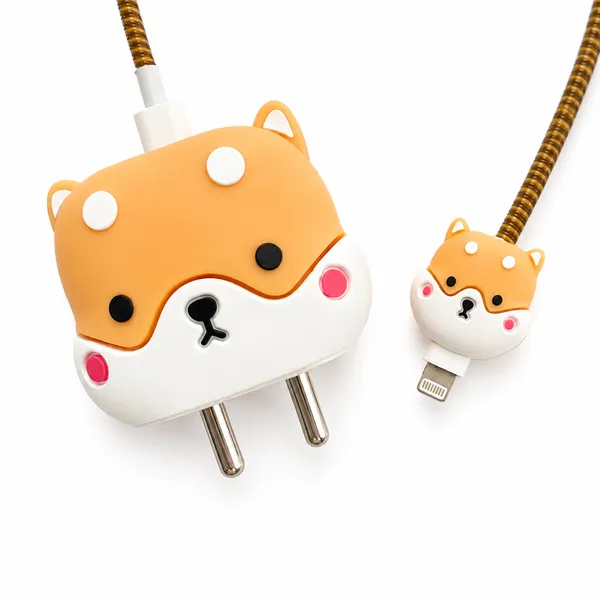 Shiba_Inu_Dog_Face_Silicone_Cable_Protector_Set_Of_4-_Only_for_Iphone_(18-20_Watt_Charger)