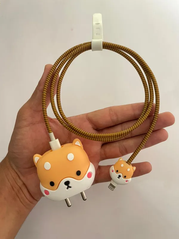 Shiba_Inu_Dog_Face_Silicone_Cable_Protector_Set_Of_4-_Only_for_Iphone_(18-20_Watt_Charger)