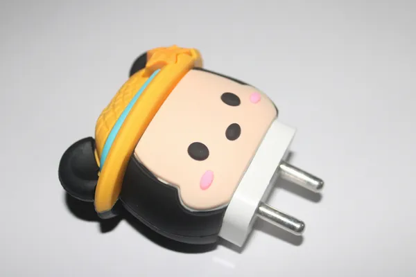Silicone_Cable_Protector_Mickey_Inspired_Character_Design_Charger_Black_Set_Of_4-_Only_for_Iphone_(18-20_Watt_Charger)