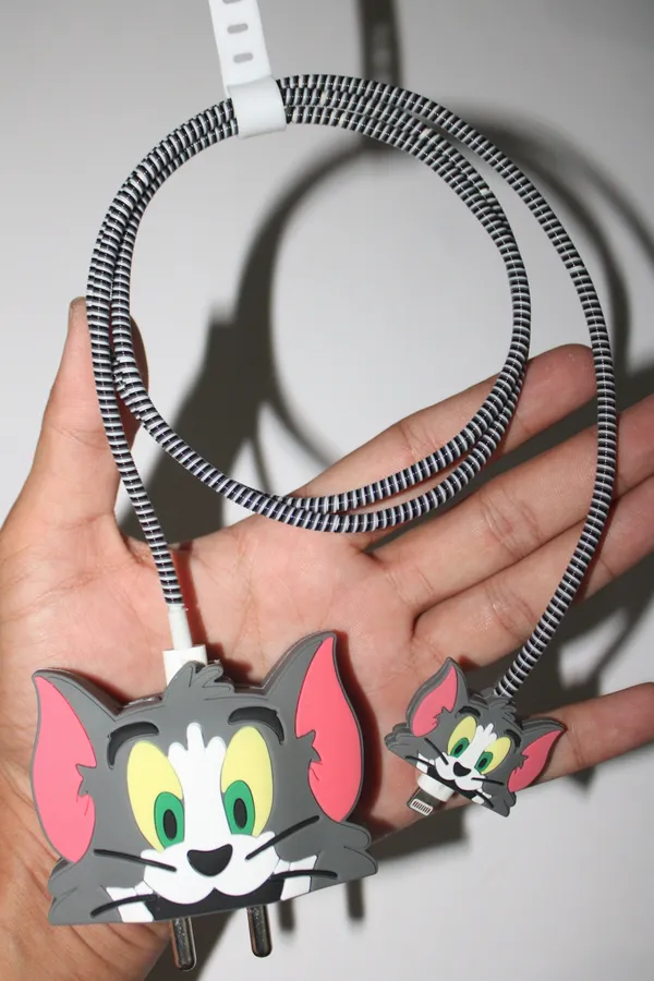 Grey_Cat_Face_Cardboard_Character_Decor_Kids_Room_Party-_Only_for_Iphone_(18-20_Watt_Charger)