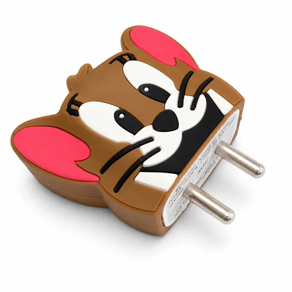 Silicone_Cable_Protector_Brown_Mouse_Character_Design_Charger_Set_Of_4-_Only_for_Iphone_(18-20_Watt_Charger)