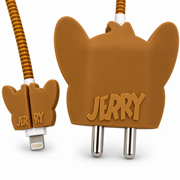 Silicone_Cable_Protector_Brown_Mouse_Character_Design_Charger_Set_Of_4-_Only_for_Iphone_(18-20_Watt_Charger)
