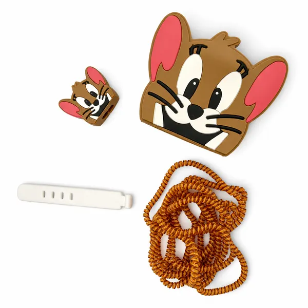Silicone_Cable_Protector_Brown_Mouse_Character_Design_Charger_Set_Of_4-_Only_for_Iphone_(18-20_Watt_Charger)