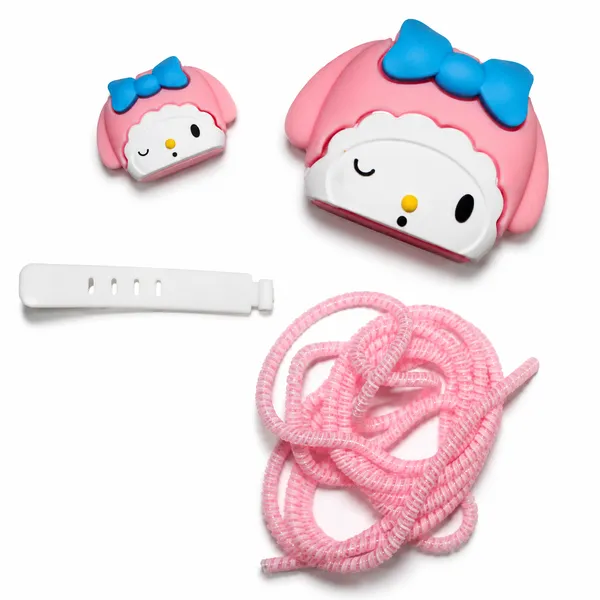 Silicone_Cable_Protector_Cartoon_Girl_Design_Charger_Pink_Blue_Set_Of_4-_Only_for_Iphone_(18-20_Watt_Charger)