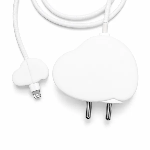 Snoopy_Silicone_Charger_Cable_Protector_Set_Of_4_White-_Only_for_Iphone_(18-20_Watt_Charger)