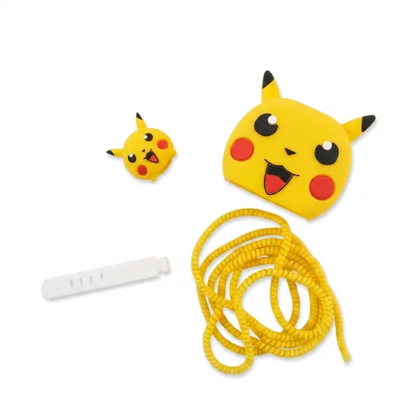 Silicone_Cable_Protector_Pikachu_Face_Design_Charger_Yellow_Set_Of_4-_Only_for_Iphone_(18-20_Watt_Charger)