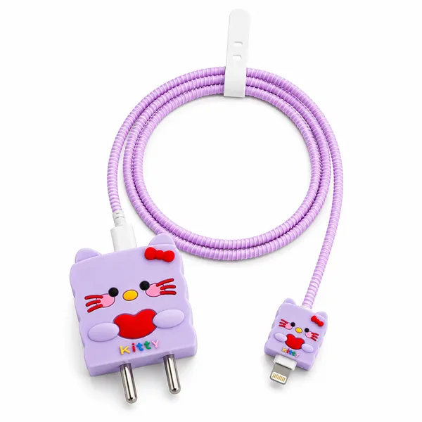 Lavender_Kitty_Face_Plush_With_Bow_Accent_Set_Of_2-_Only_for_Iphone_(18-20_Watt_Charger)