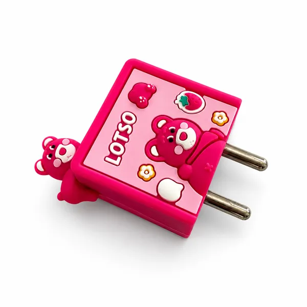 Pink_Bear_Theme_Silicone_Cable_Protector_Set_Of_4-_Only_for_Iphone_(18-20_Watt_Charger)