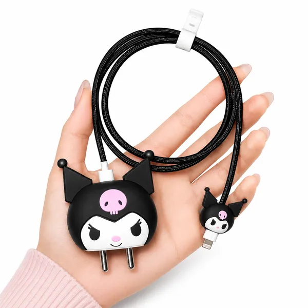 Black_Cat_Skull_Character_Silicone_Cable_Protector_Set_Of_4-_Only_for_Iphone_(18-20_Watt_Charger)
