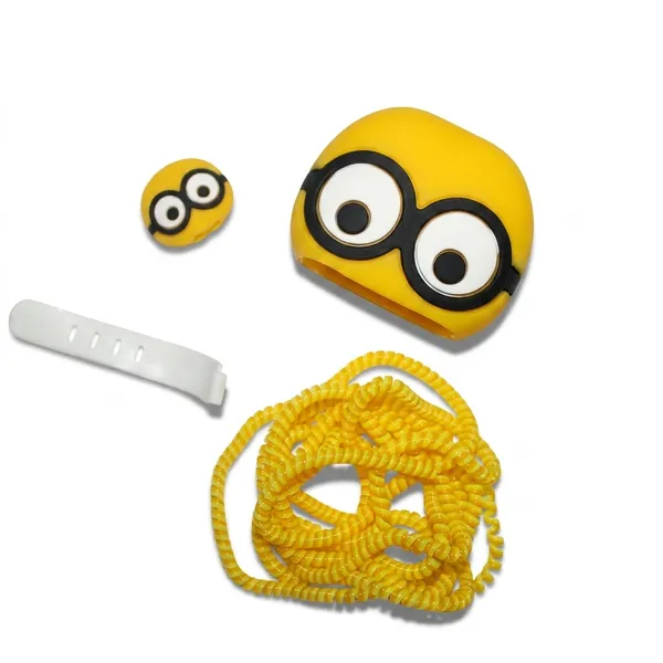 Yellow_Minion_Character_Silicone_Cable_Protector_Set_Of_4-_Only_for_Iphone_(18-20_Watt_Charger)