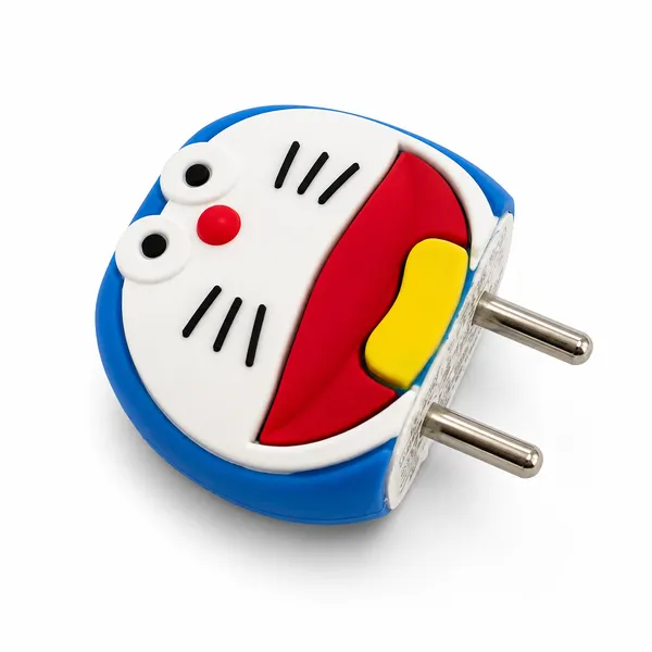 Silicone_Cable_Protector_Doraemon_Character_Design_Charger_Blue_Set_Of_4-_Only_for_Iphone_(18-20_Watt_Charger)
