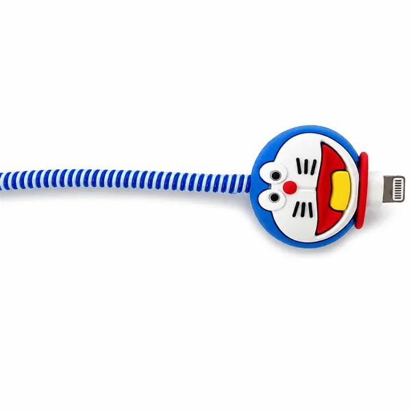 Silicone_Cable_Protector_Doraemon_Character_Design_Charger_Blue_Set_Of_4-_Only_for_Iphone_(18-20_Watt_Charger)