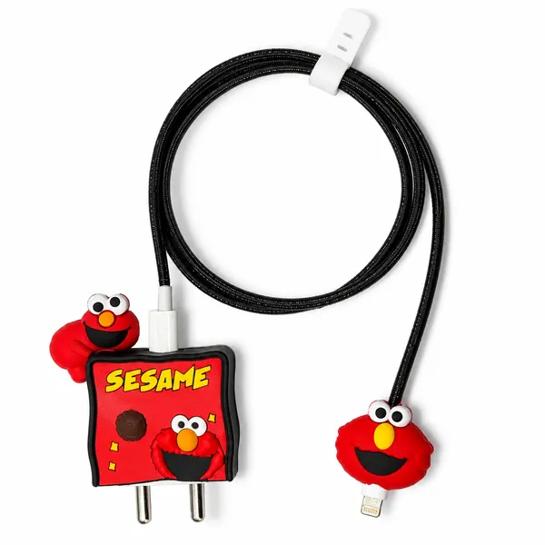 Elmo_Sesame_Street_Silicone_Charger_Cable_Protector_Set_Of_4-_Only_for_Iphone_(18-20_Watt_Charger)